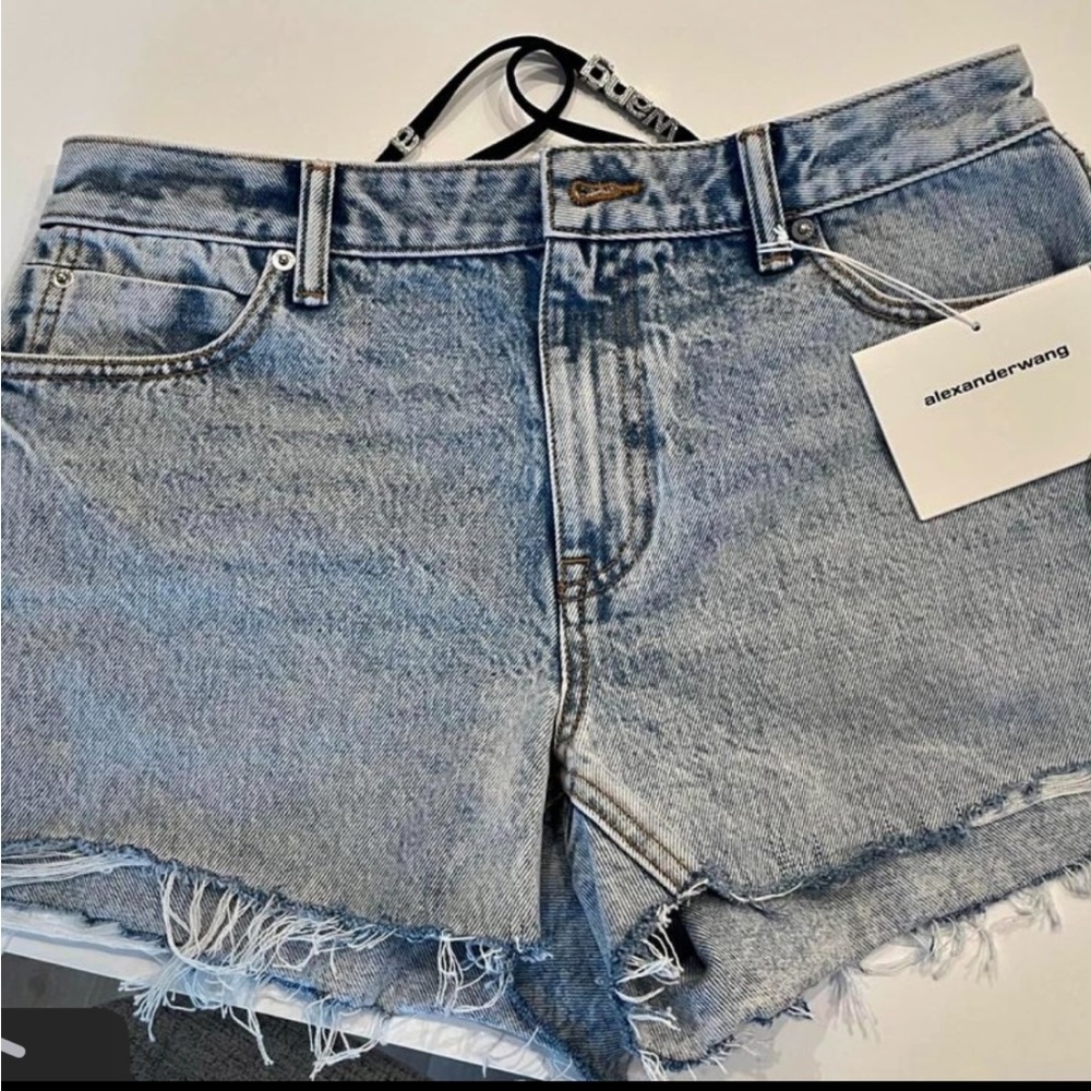 Alexander wang Jewelled Denim Shorts